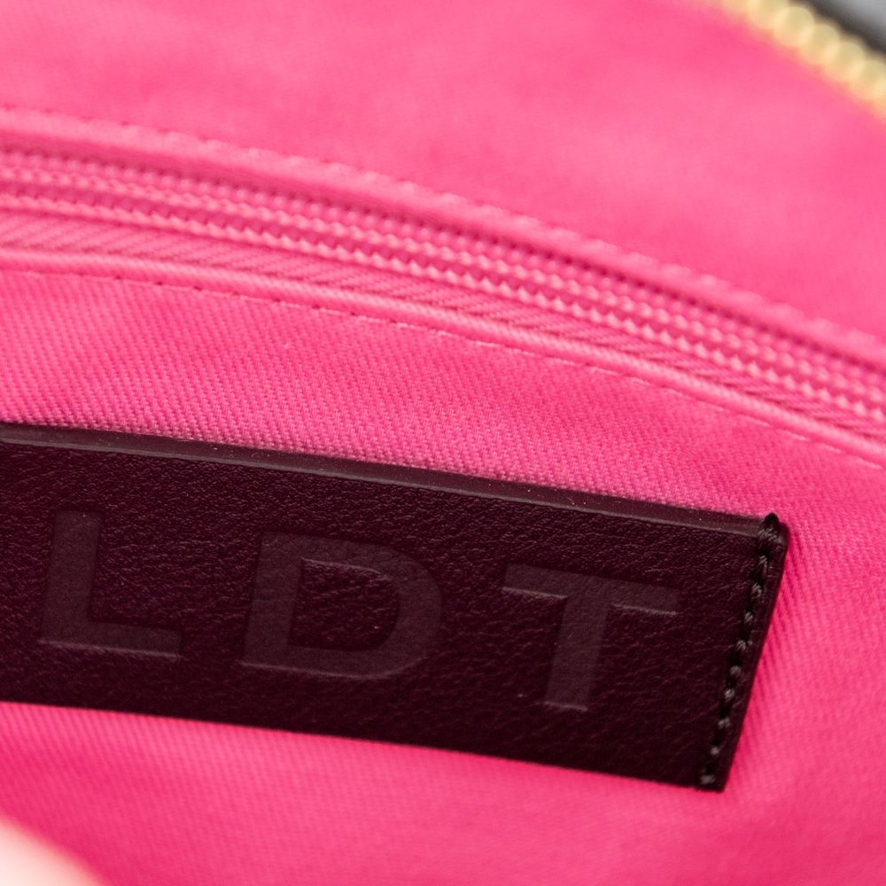 LDT "Jill" Purse Leather Crossbody Polkadot Lunchbag Bag Black Pink Gold New - Picture 10 of 15